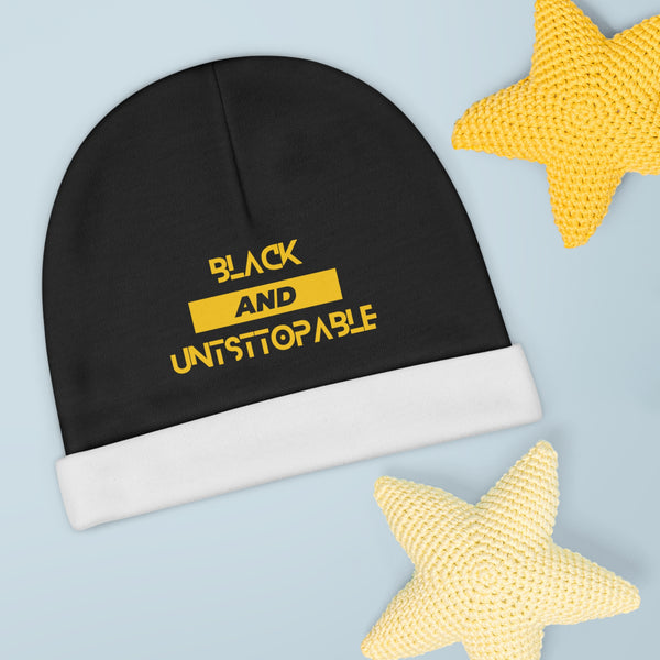 Black And Unstoppable Baby Beanie - Streettwear